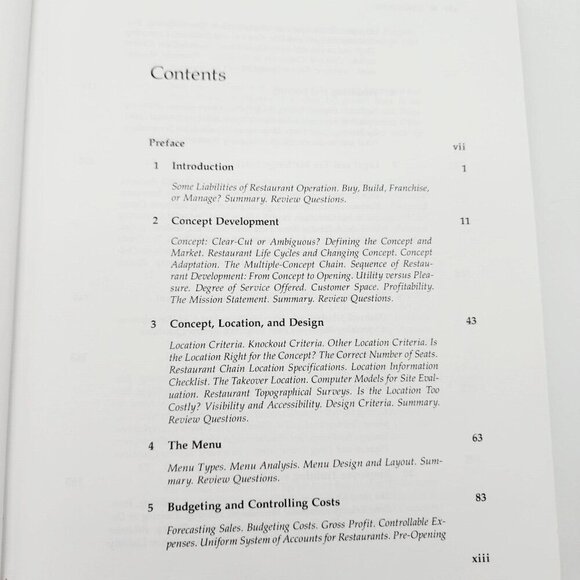 The Restaurant From Concept to Operation Textbook Lundberg Walker Hardcover - Picture 4 of 14